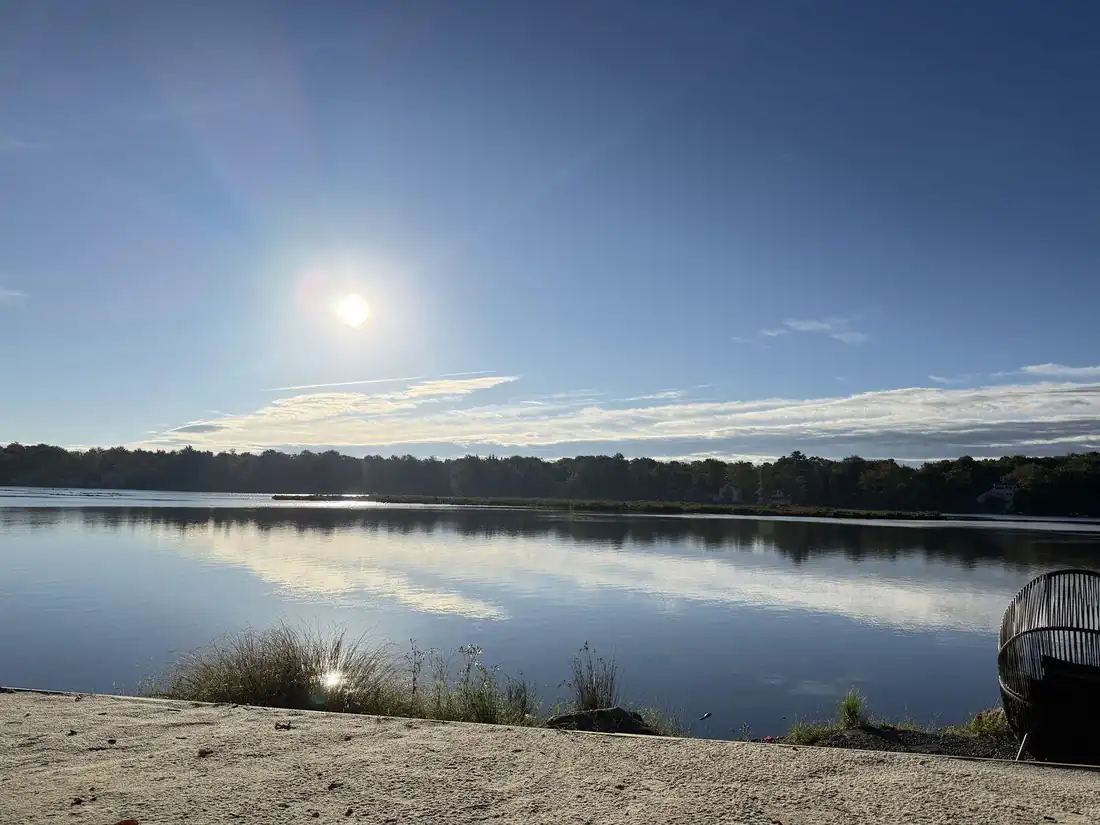 Still lake in the Pocono Mountains on a September morning